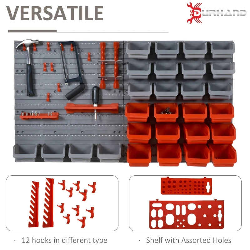 Efficient 44 Piece Wall Tool Storage Solution