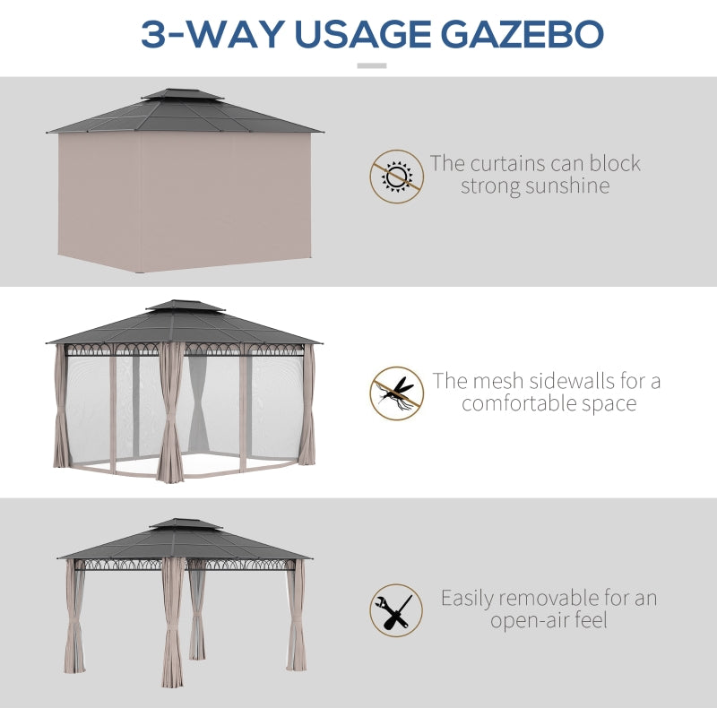 3.6m x 3m Polycarbonate Gazebo With Netting