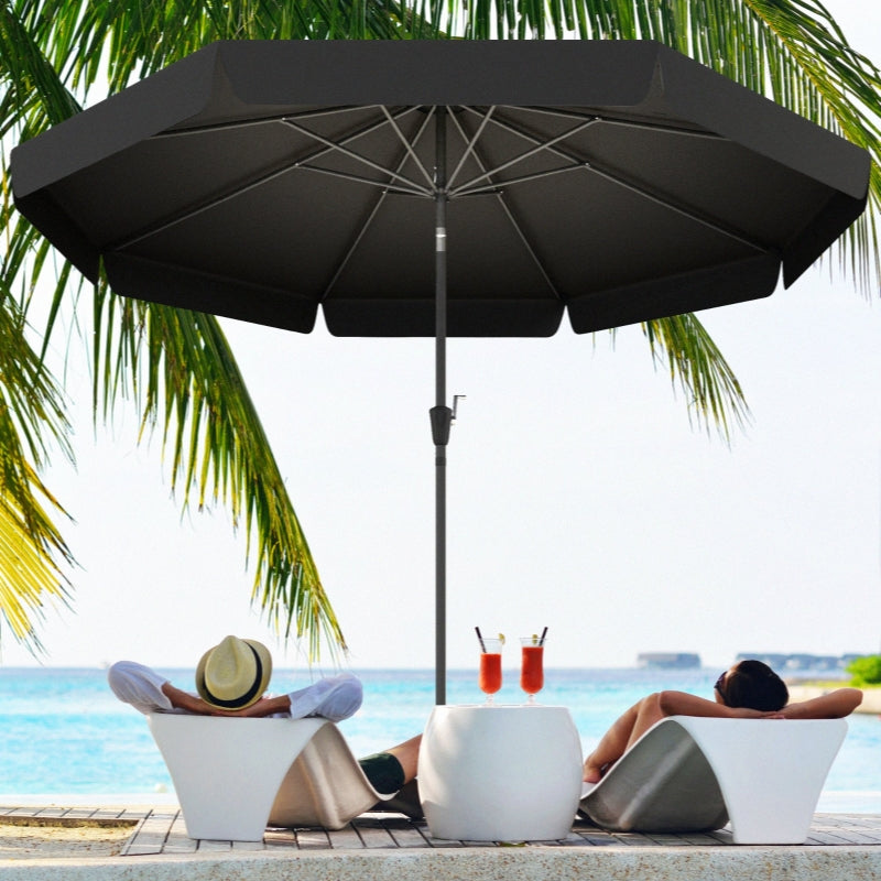 Black 2.7m Patio Table Umbrella with Tilt and Crank
