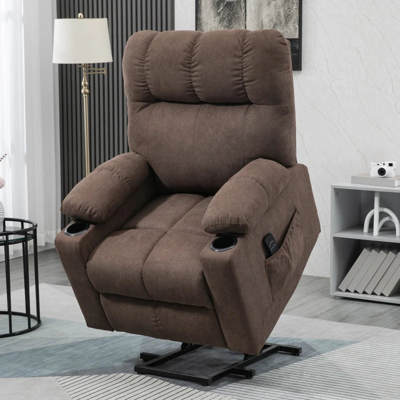 Electric Riser Recliner Chair for Elderly with Remote Control - Power Lift, Dark Brown