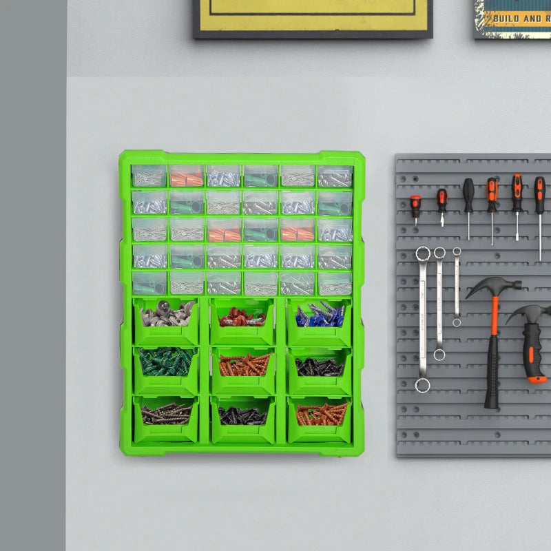 Efficient 39 Drawer Wall Mount Storage Solution