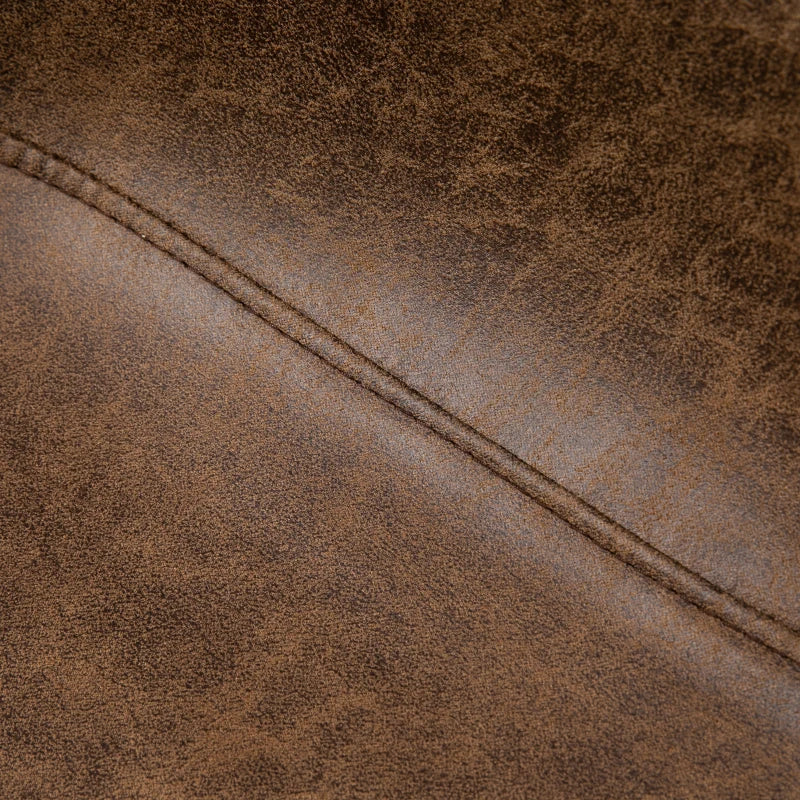 Adjustable Bar Stools Set of 2 with Backrest & Footrest - Brown Microfiber Kitchen Island Dining Chairs