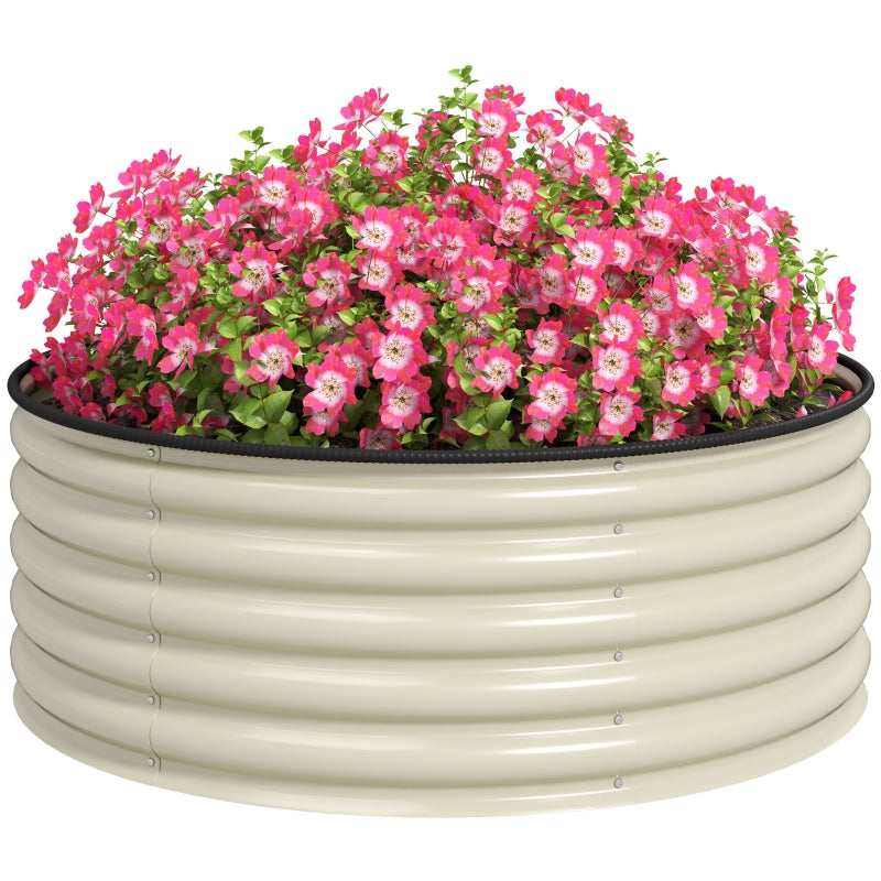 Galvanised Raised Garden Bed with Safety Edging - 120cm x 120cm x 43cm