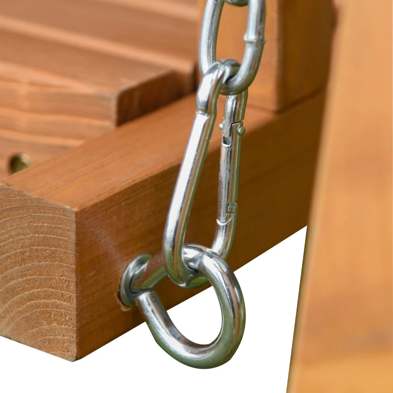 3-Seater Wooden Swing Bench - Natural