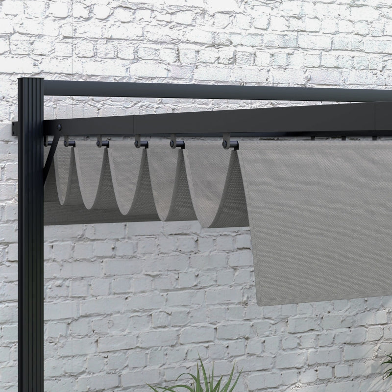 Dark Grey 3x4m Retractable Pergola Shelter for Grill, Patio, Deck