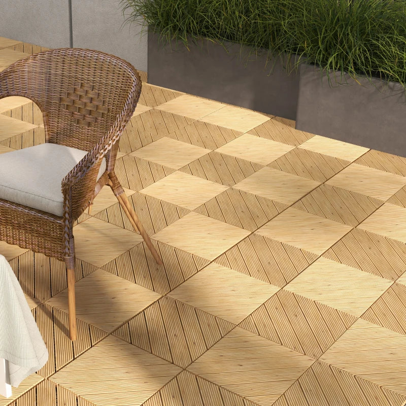 9 Piece Yellow Decking Tile Set
