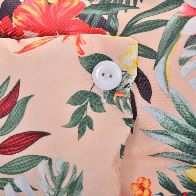 Multicoloured Floral Hanging Hammock Chair with Wooden Arms