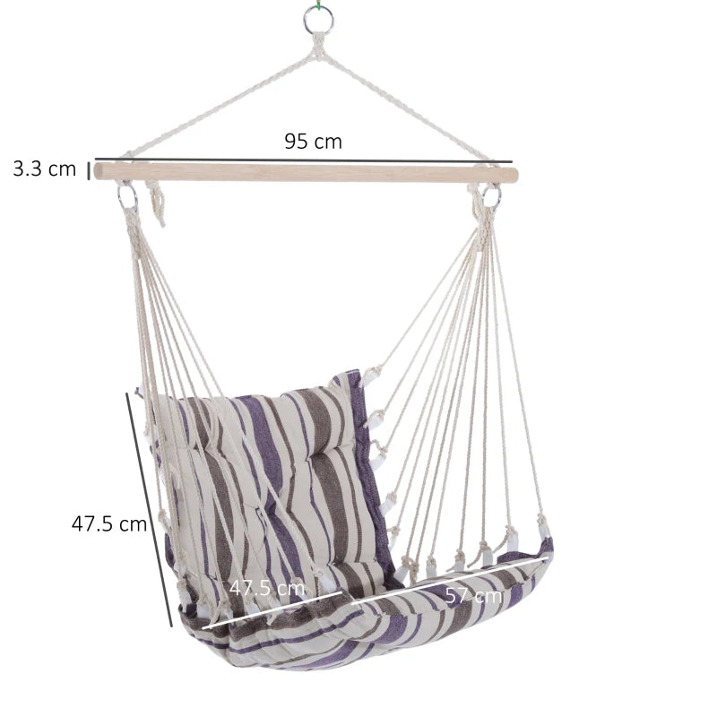 Brown Hanging Rope Garden Hammock Chair