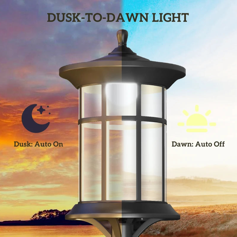 Elegant 1.8m Solar Lamp Posts - Set of Two