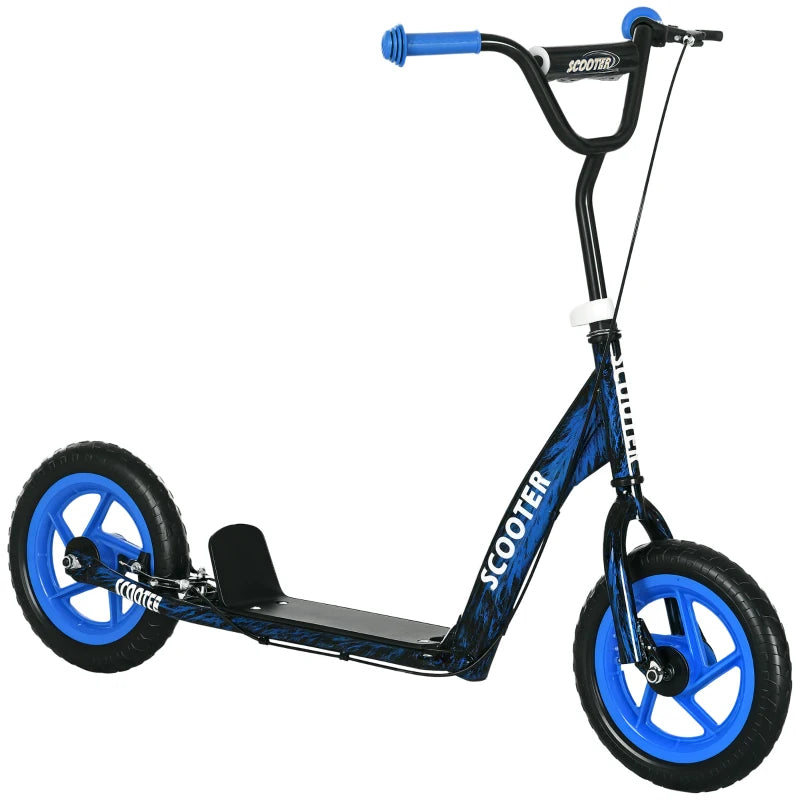 Adjustable Kids Scooter with Non-slip Footplate and Rear Brake for Safe Riding Blue