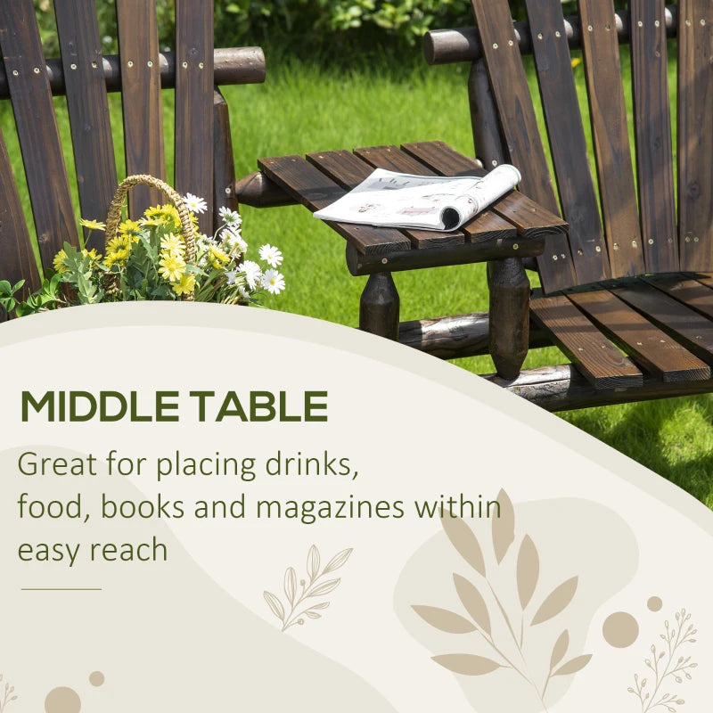 Carbonized Wood Swing Chair, 198x135x170 cm