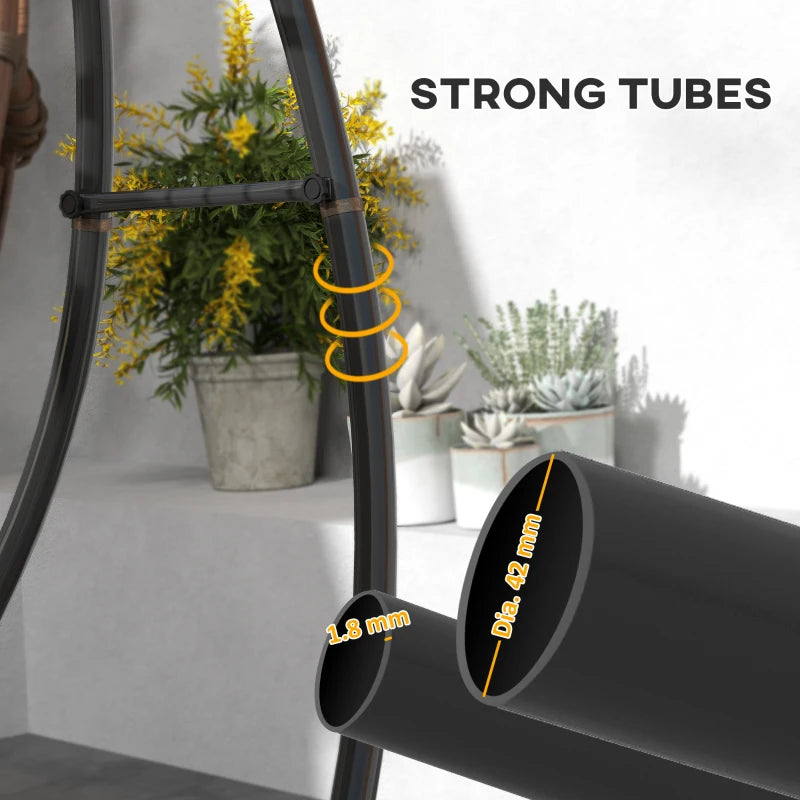 Heavy Duty Black Hammock Chair Stand - Extra Large Base, Metal Frame for Indoor/Outdoor Use, 150 KG Load Capacity