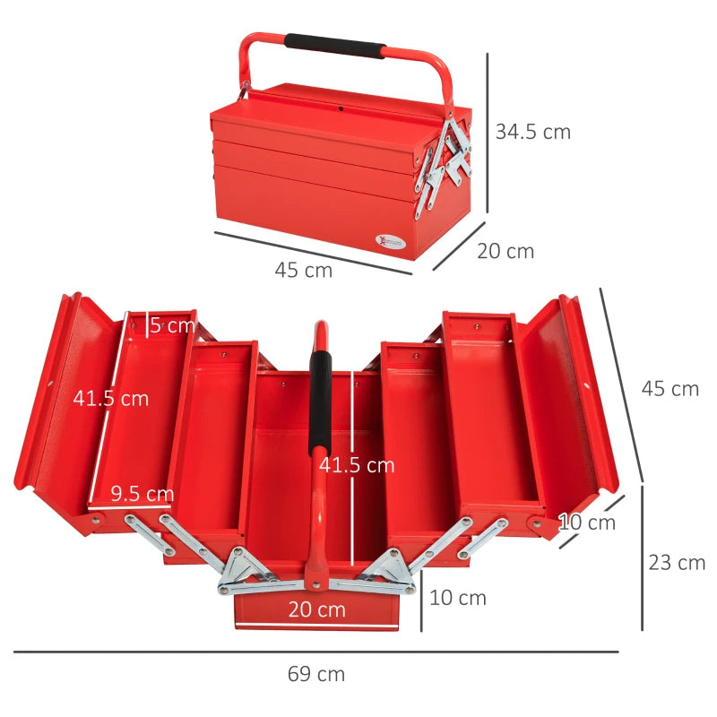 Professional 3-Tier Metal Tool Box for Storage