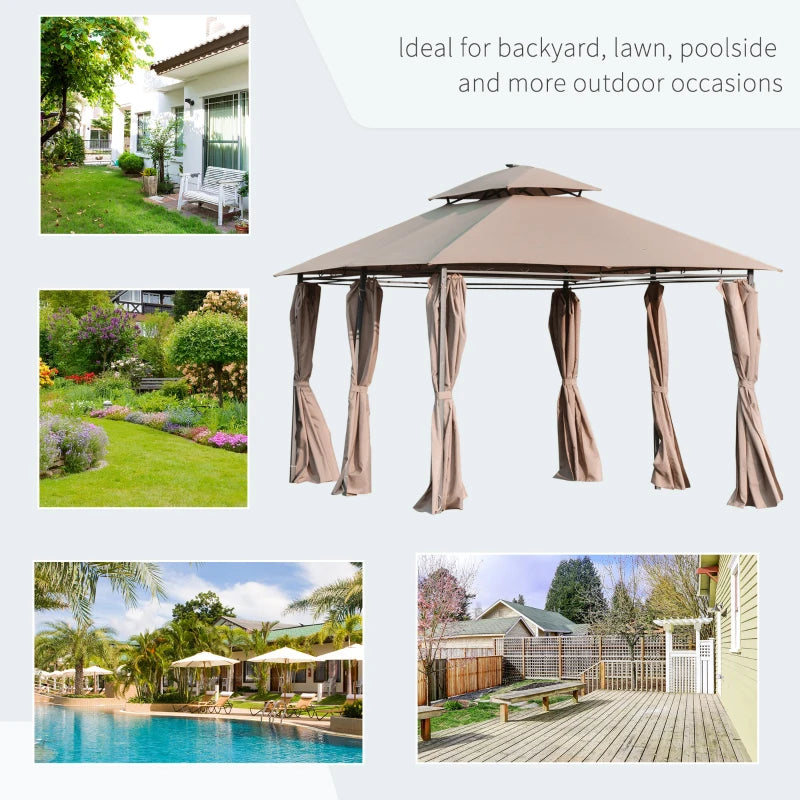 4m x 3m Gazebo Party Tent With LED Solar Lights