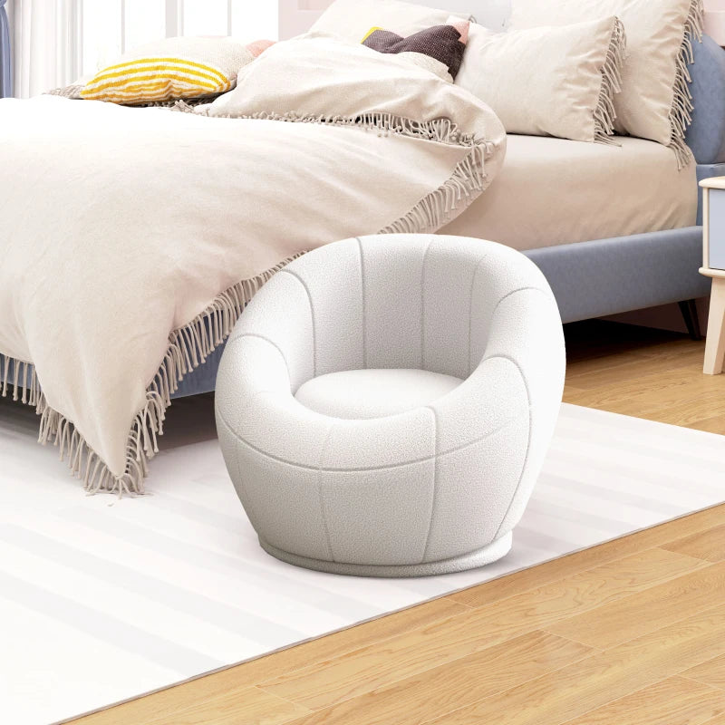 Stylish Swivel Upholstered Accent Chair for Living Room, Bedroom or Home Office in White
