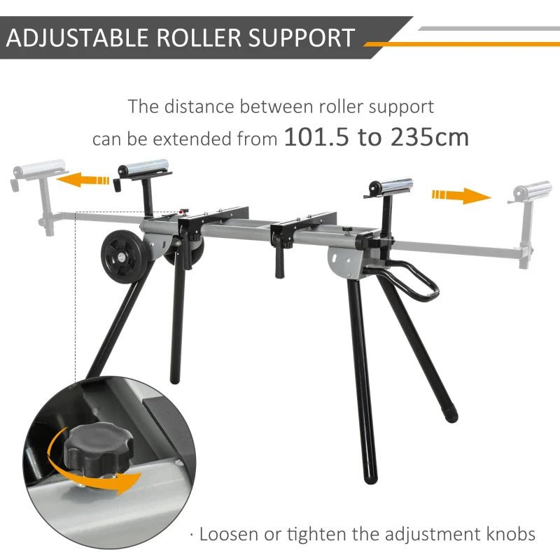 Mitre Saw Stand with Wheels and Extensions
