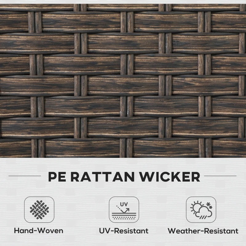 5-Piece Rattan Patio Furniture Set with Gas Fire Pit Table, Loveseat, Armchairs - Dark Brown