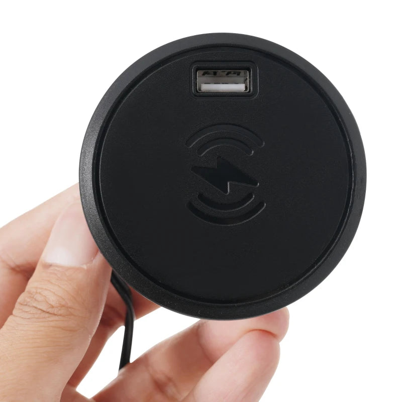 Upholstered Super King Size Bed Frame with Wireless Charging & Hydraulic Storage - Grey, 206L x 185W x 100.5H cm