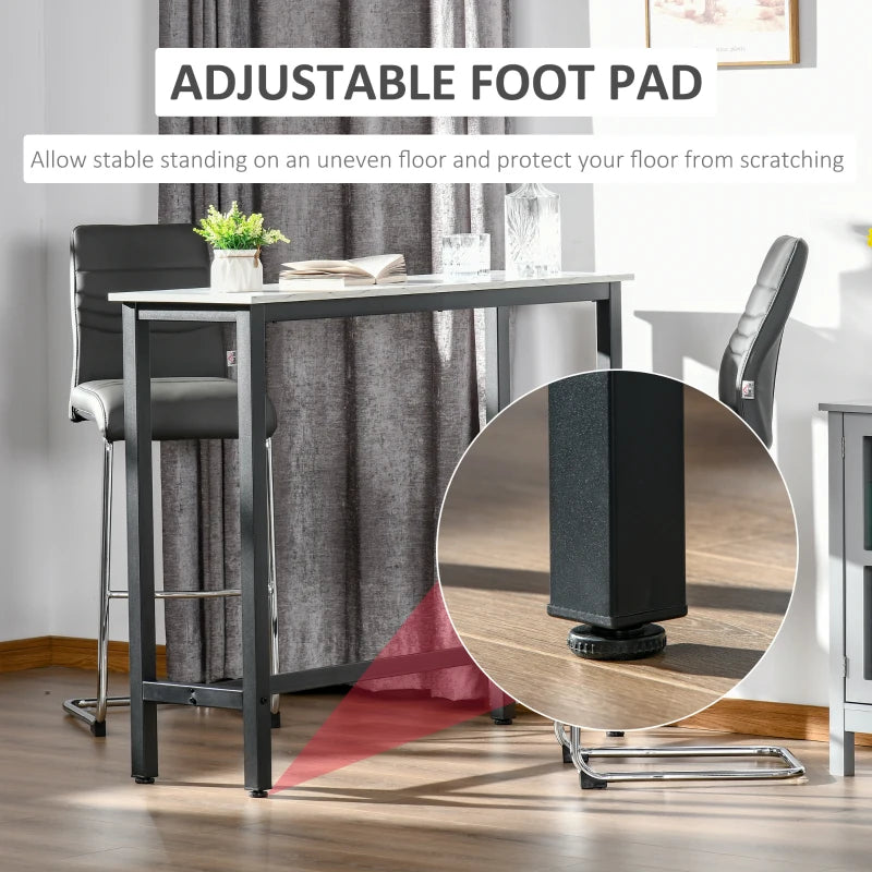 Rectangular Wood Effect Coffee Table - Small Space Dining & Breakfast Table, Industrial Style, White & Black Finish