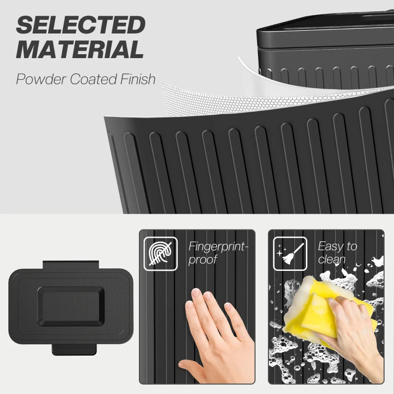 40L Dual Compartment Rubbish Bin with Soft-Close Lid - Stylish Black Trash Can for Kitchen & Home Organization