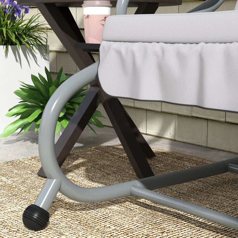 Three-Person Garden Swing Chair with Adjustable Canopy - Light Grey - Outdoor Patio Seating