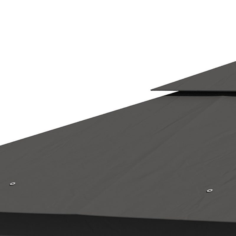 3x3m Steel Frame Double Roof Garden Gazebo - Durable Outdoor Canopy in Grey