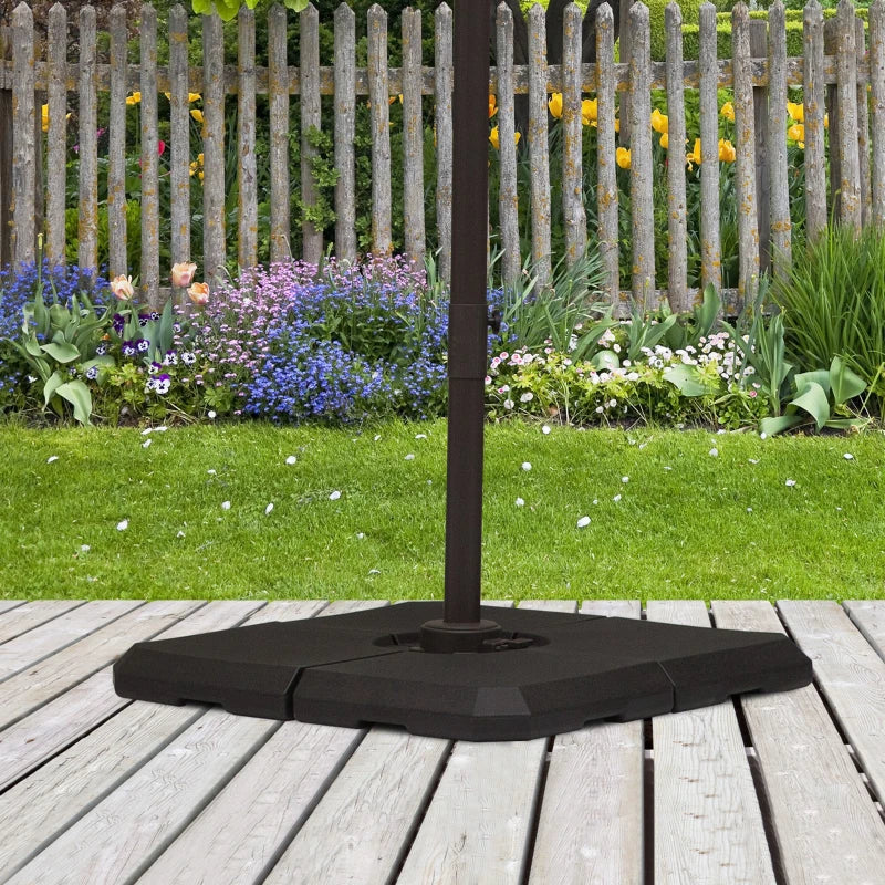 Black Cantilever Parasol Base Stand Weights, Set of 4, Up to 120kg