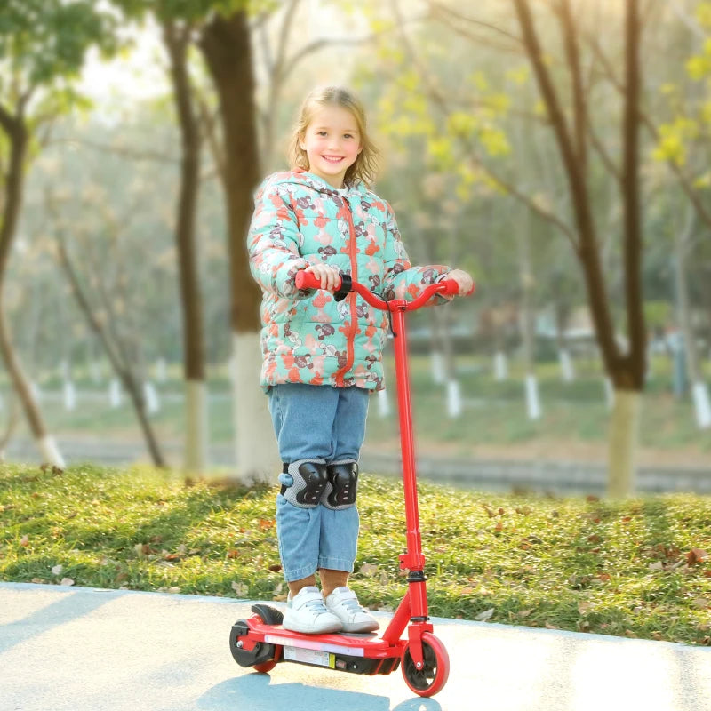 Electric Scooter for Kids Ages 6-14 with Colorful LED Lights Red