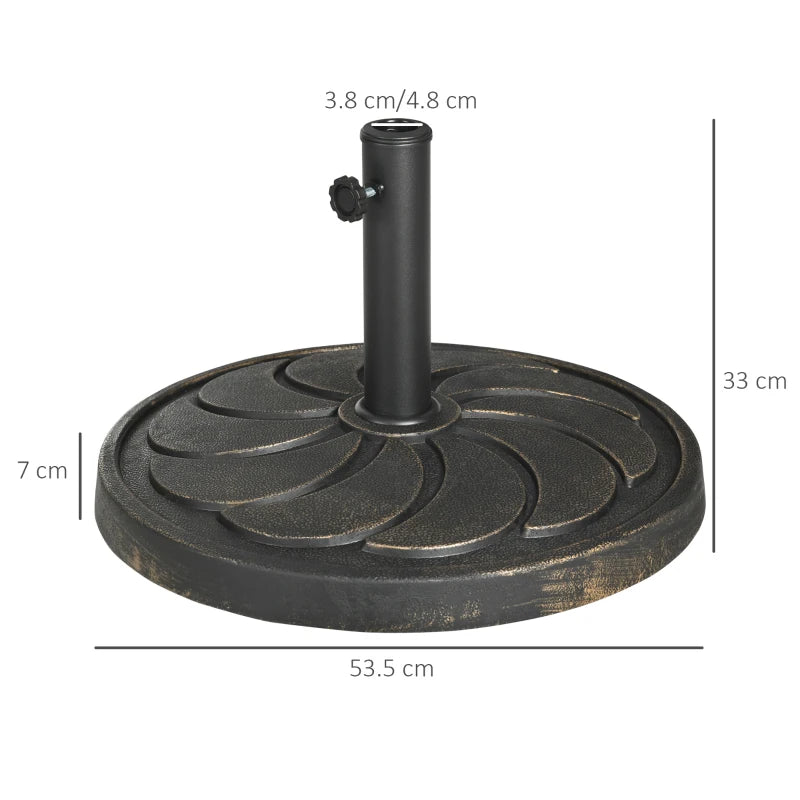Bronze Round Garden Umbrella Stand Weight - 18kg
