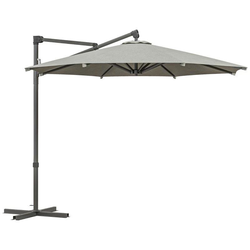 Beige 3m Overhanging Parasol with 360° Rotating Movement