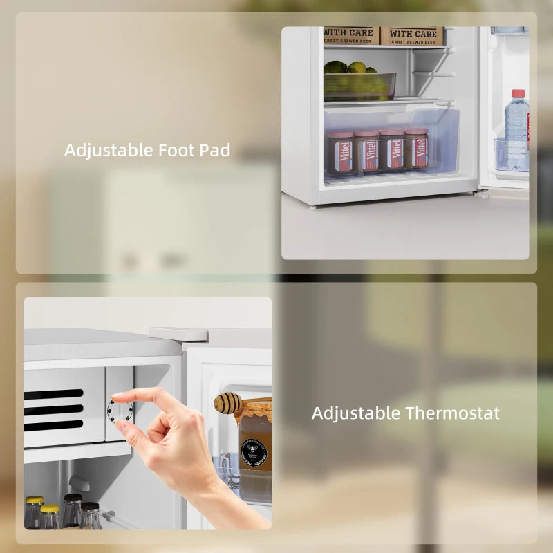 85L Retro Under Counter Fridge with Chiller Box, Adjustable Thermostat & Glass Shelves - Compact White Refrigerator