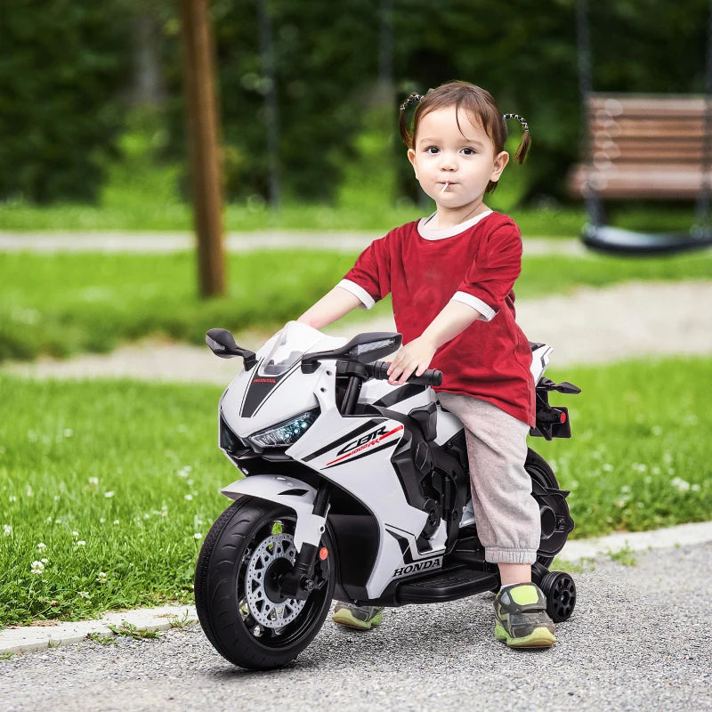 6V Licensed Kids Motorcycle with Music and Training Wheels for Safe Riding Fun
