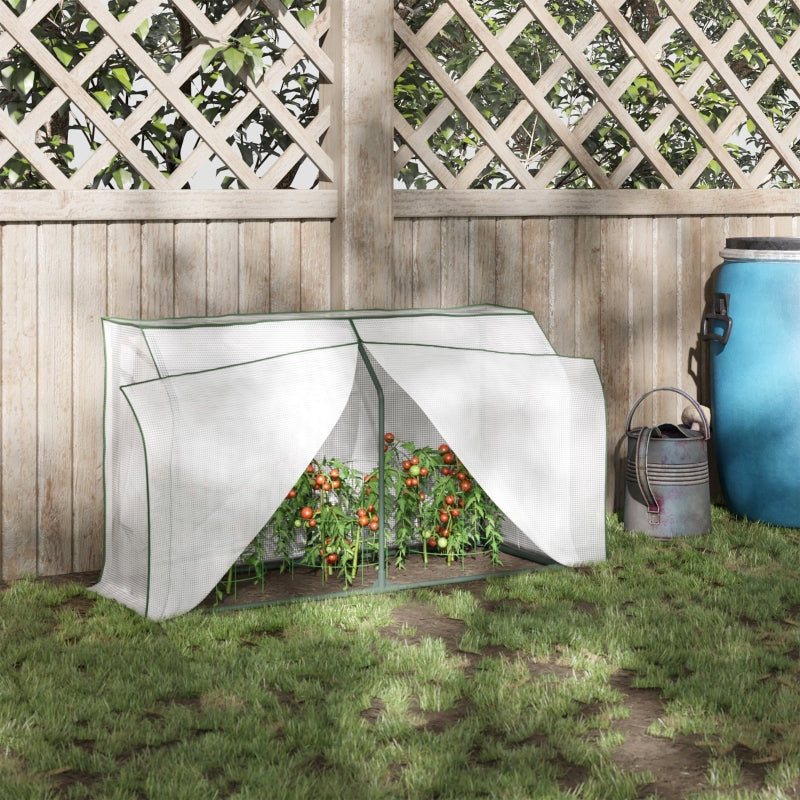 Portable White Mini Greenhouse for Plants - 120 x 45 x 70cm