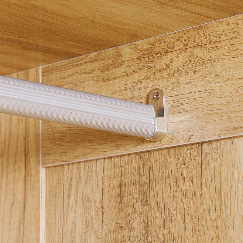 Modern 2 Door Wardrobe with Drawers and Hanging Rail for Stylish Bedroom Storage