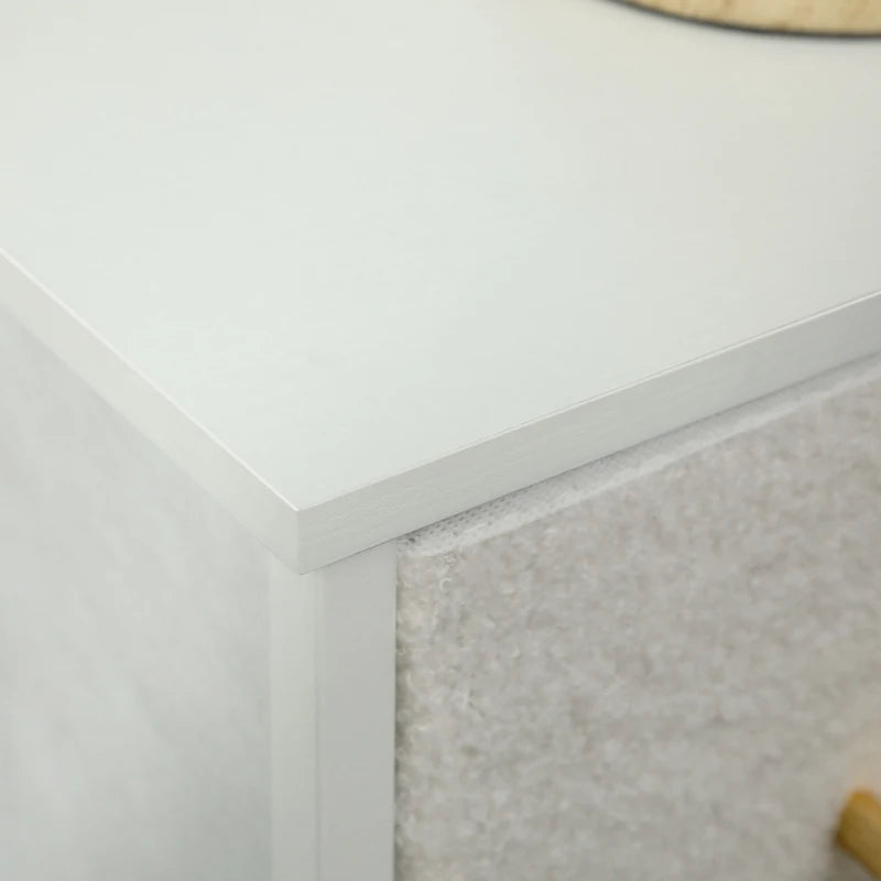 9 Drawer Fabric Storage Organizer with Steel Frame for Bedroom Living Room Hallway Cream White Dresser
