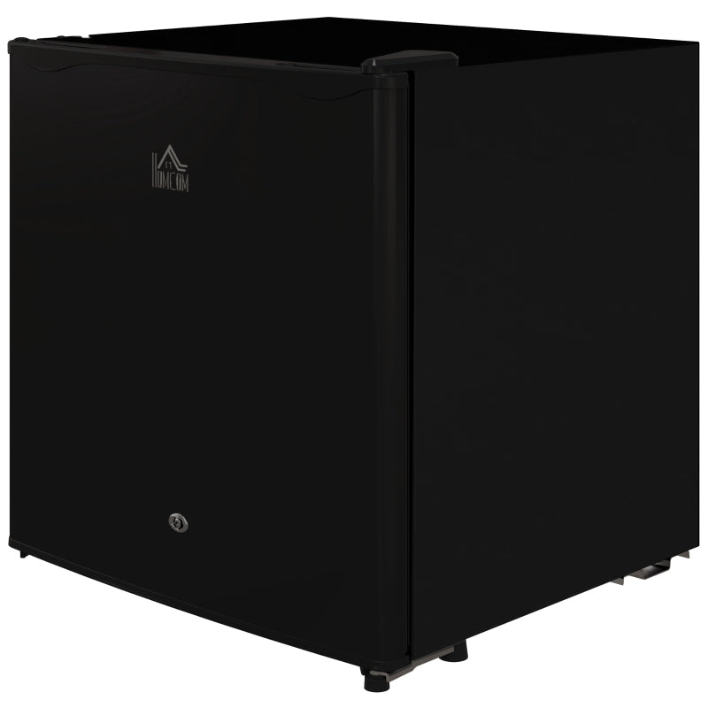 46L Lockable Countertop Fridge - Black Mini Refrigerator for Home, Office, or Dorm - Compact & Secure Storage Solution