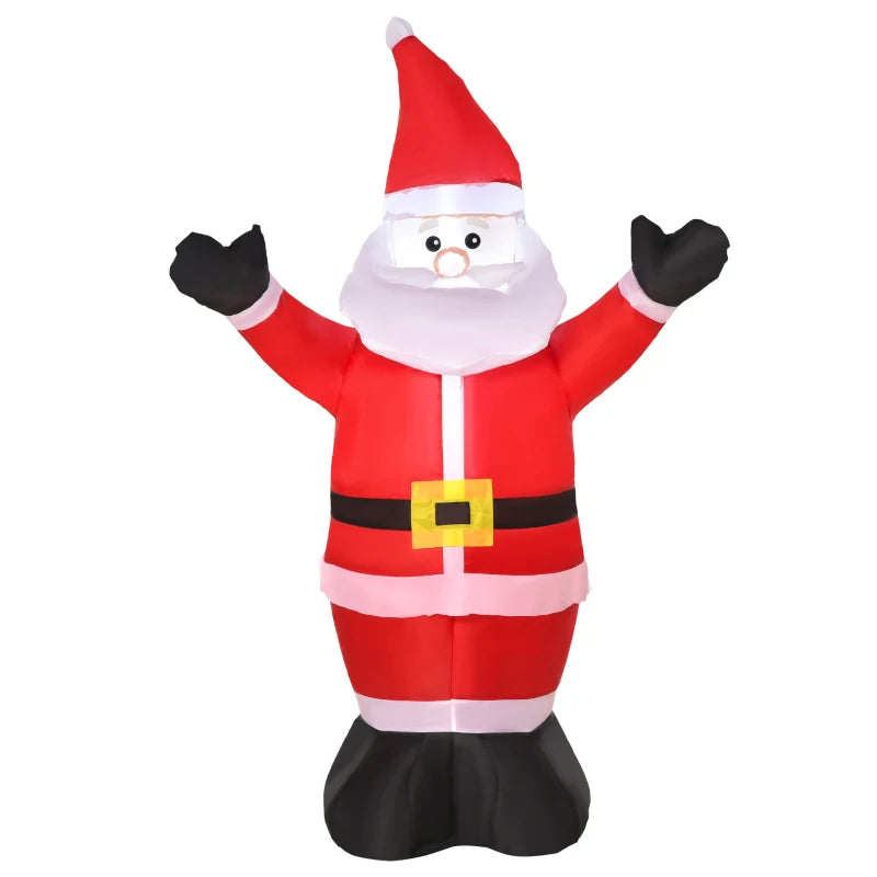 4ft Inflatable Christmas Santa Claus Decoration with LED Lights - Air Blown Outdoor Holiday Yard Décor