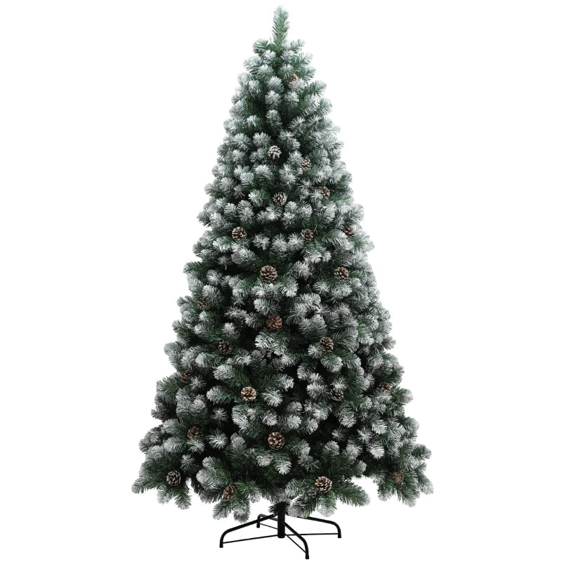 7ft Snow-Dipped Artificial Pine Christmas Tree - Realistic Holiday Decor for Festive Home Decoration