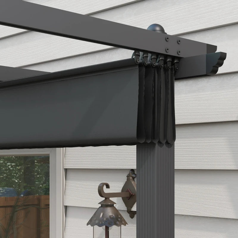 3m x 4m Dark Grey Aluminium Retractable Pergola