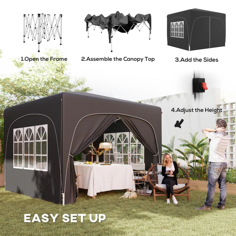 Durable 3x3m Pop-Up Gazebo Shelter with Accessories