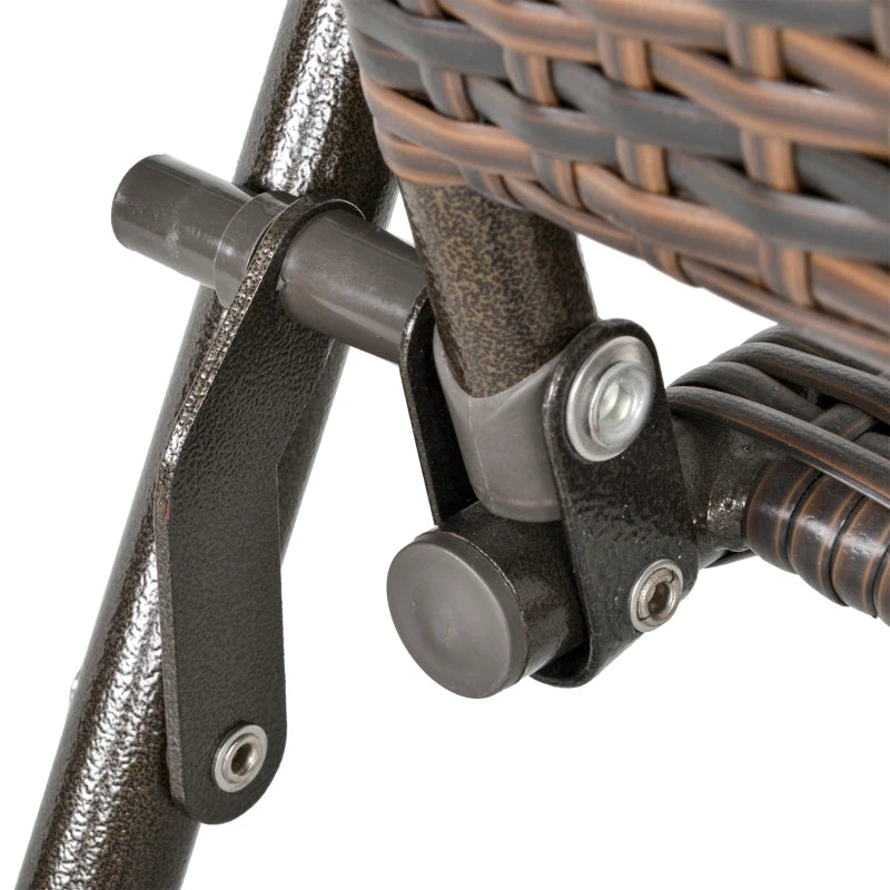 Set of 4 Brown Folding Rattan Chairs - Stylish Outdoor Seating for Patio, Garden, and Events