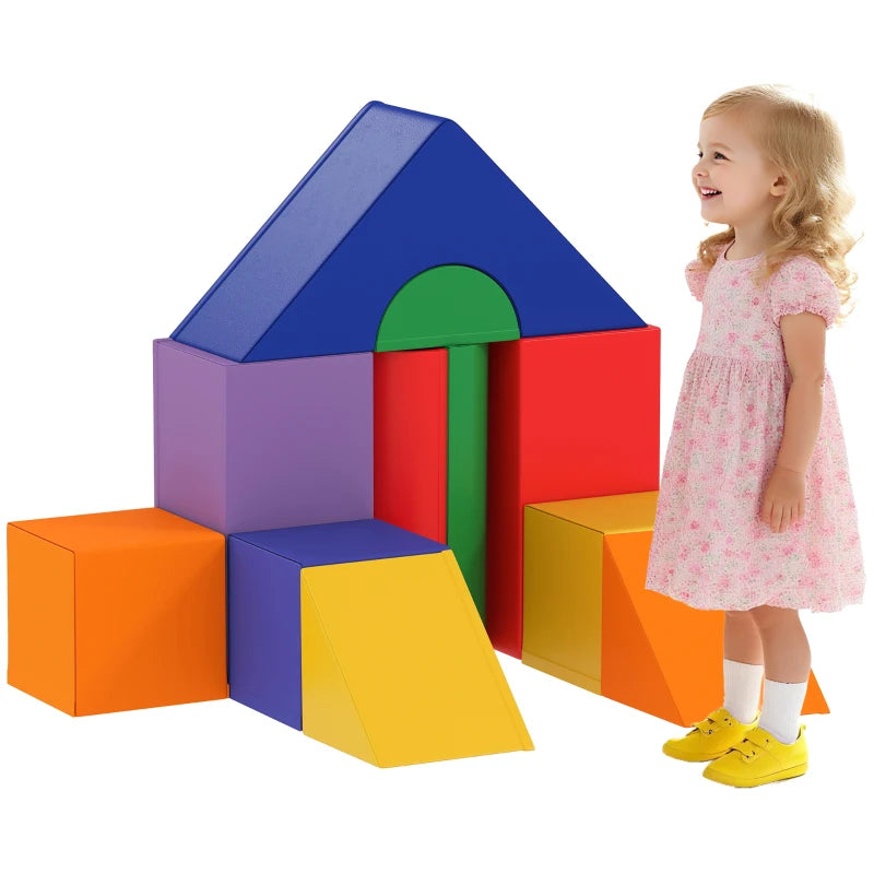 11-Piece Soft Play Set for Kids Foam Blocks Climbing Crawling Multicoloured Indoor Fun