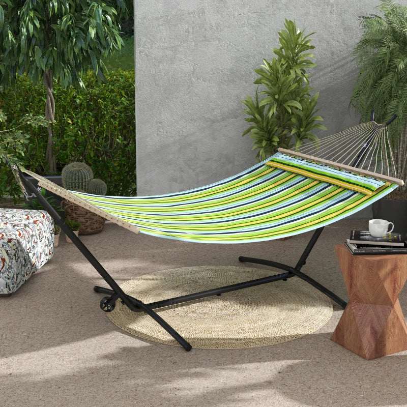 Portable Black Hammock Stand with Wheels - Adjustable Net Stand for Various Hammock Styles