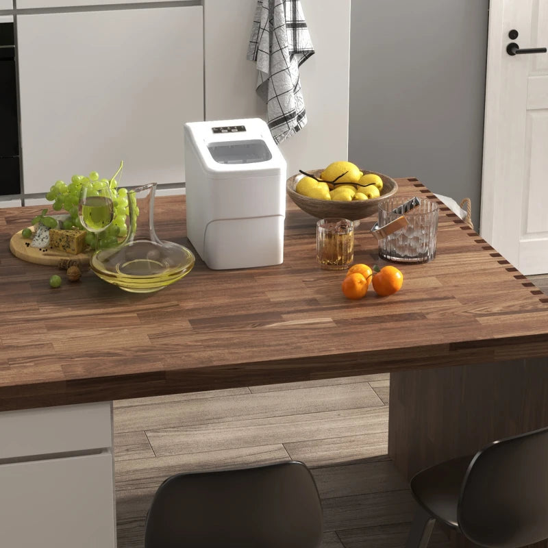 12kg Countertop Ice Cube Maker Machine with Scoop - Compact White Ice Maker for Home & Office Use