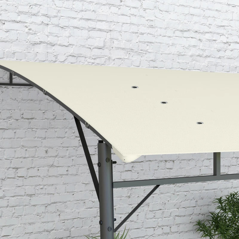 3m x 4m Cream Metal Frame Pergola - Outdoor Garden Canopy