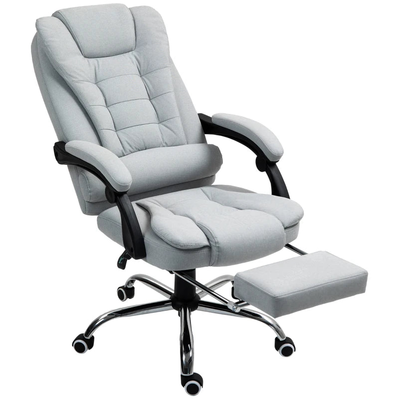 Light Grey Linen-Look Adjustable Office Chair - Ergonomic Design for Home & Office, Stylish Comfort, Perfect for Workspaces