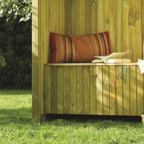 Garden Arbour With Metal Roof & Wooden Frame