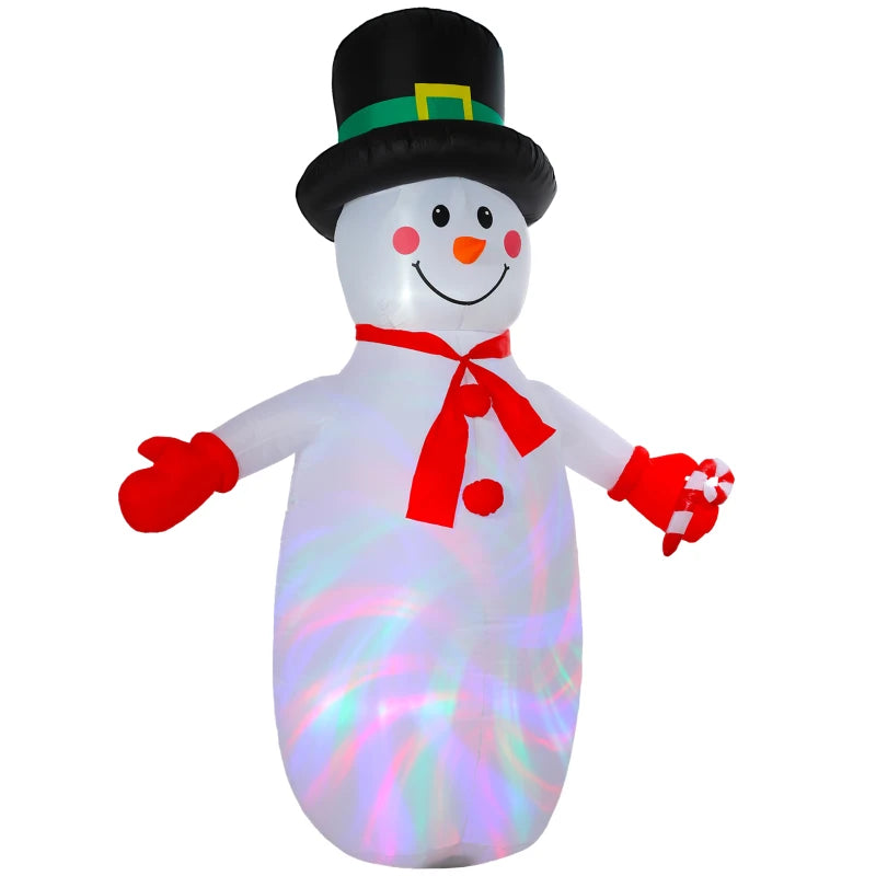 8FT Inflatable Christmas Snowman with Disco Lights - Self-Inflating Outdoor Decoration for Garden & Home Holiday Decor