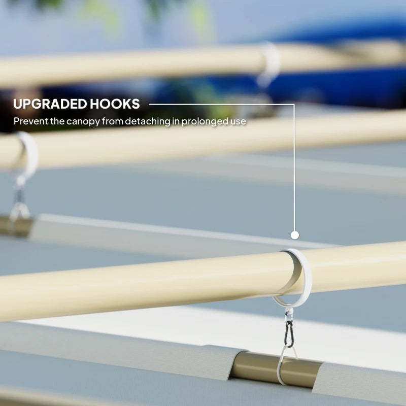 3x3m Retractable Pergola with Sun Shade Canopy, UPF30+, Khaki