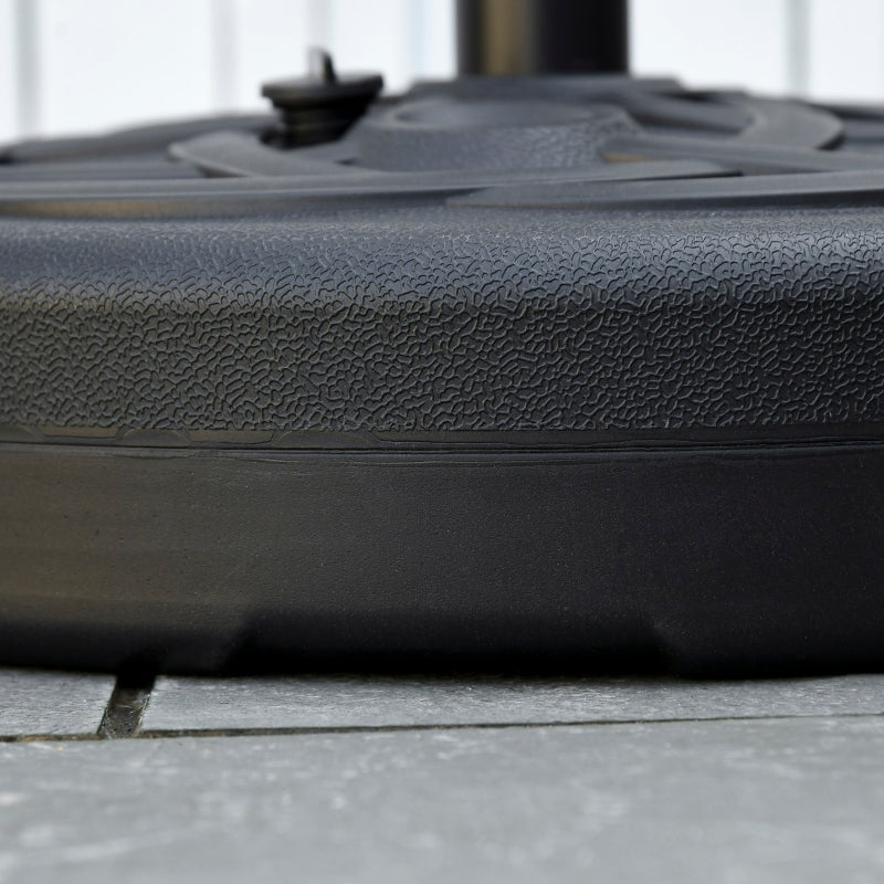 Black Garden Umbrella Stand Weight - 25kg Water or 35kg Sand Fill